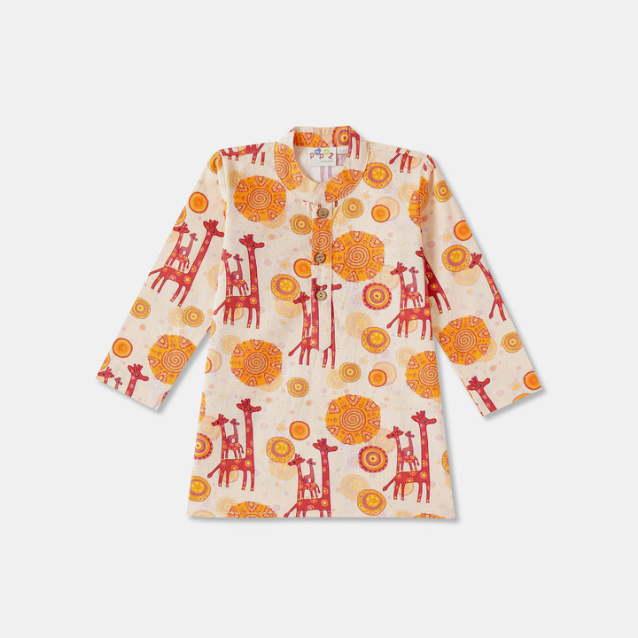 Kurta Pajama - Giraffe & Mandala Print