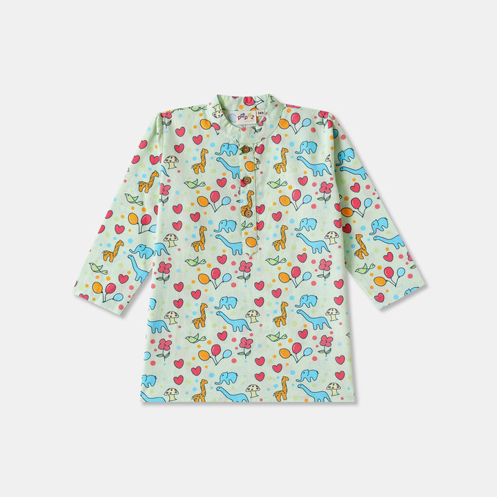 Animal World Print Kurta Pajama Set