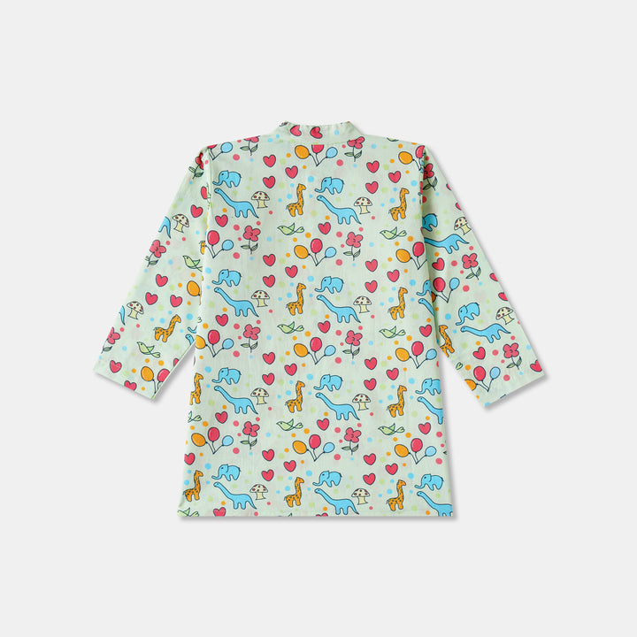 Animal World Print Kurta Pajama Set