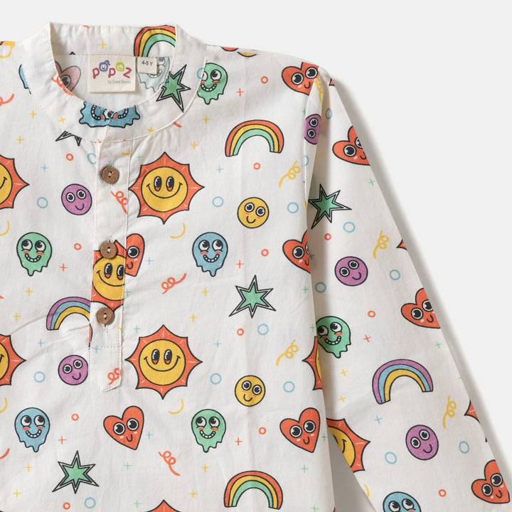 Kurta Pajama - Cute Smiley Print