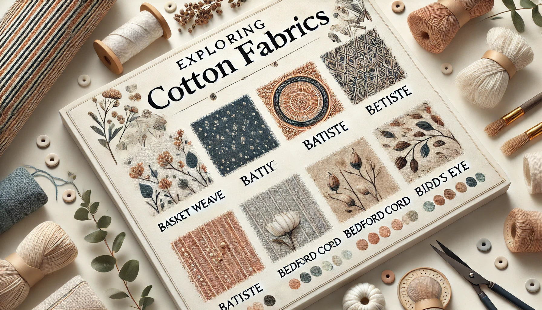 Exploring Cotton Fabrics: Day 1 - Basket Weave, Batik, Batiste, Bedford Cord, and Bird's Eye