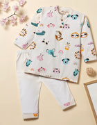 Kurta Pajama - White Rainbow Print