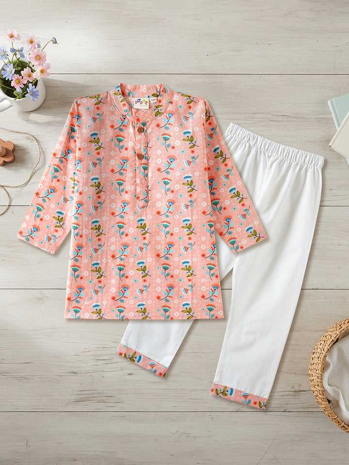 Peach Floral Print