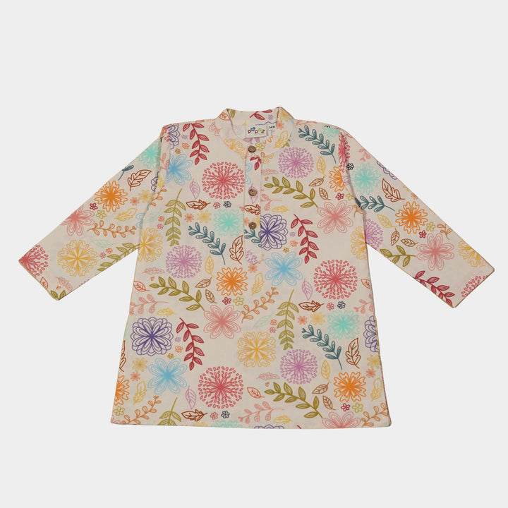 Multicolor Floral Print Kurta Pajama Set