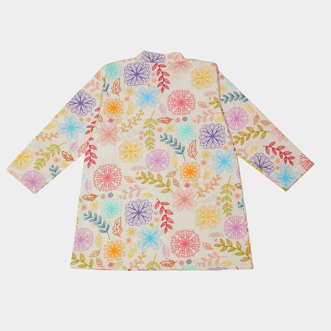 Multicolor Floral Print Kurta Pajama Set