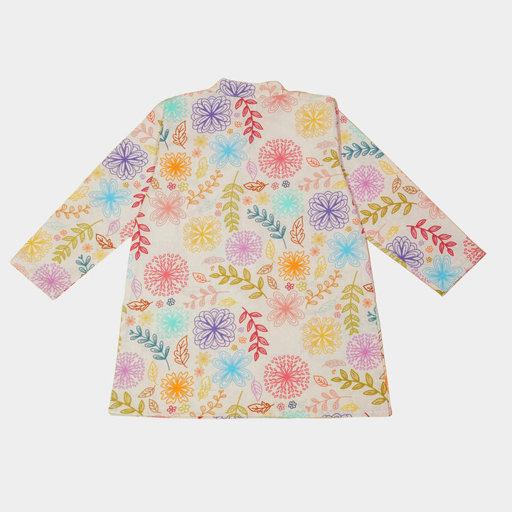 Multicolor Floral Print Kurta Pajama Set