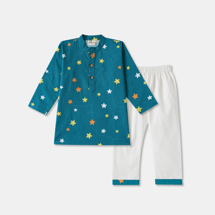 Starry Night Print Kurta Pajama Set
