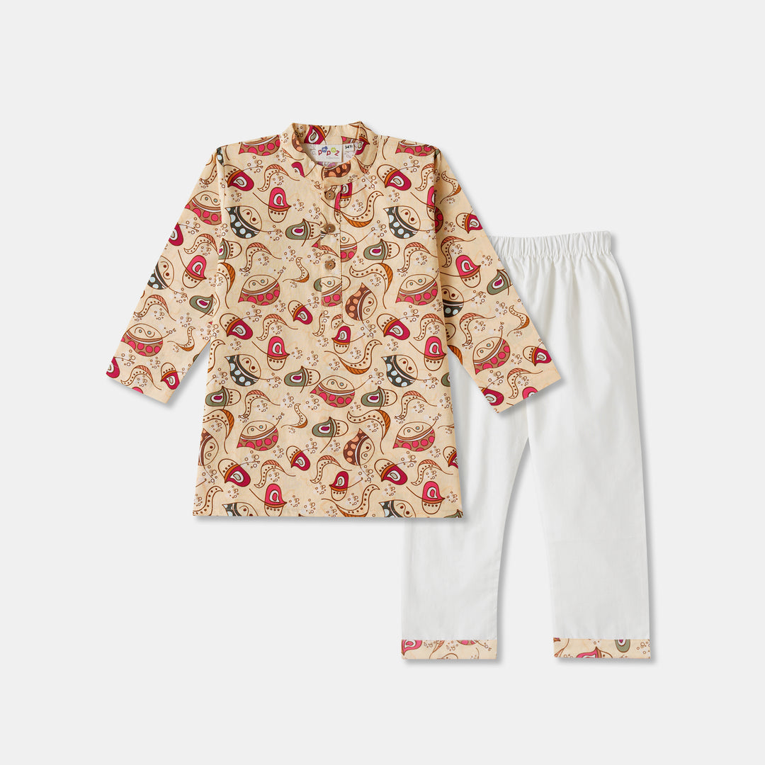 Toys Paisley Print Kurta Pajama Set
