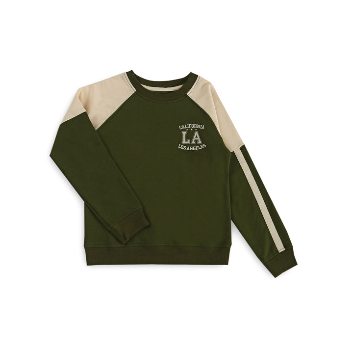 Olive Green Boys Sweatshirt - Trendy & Comfortable