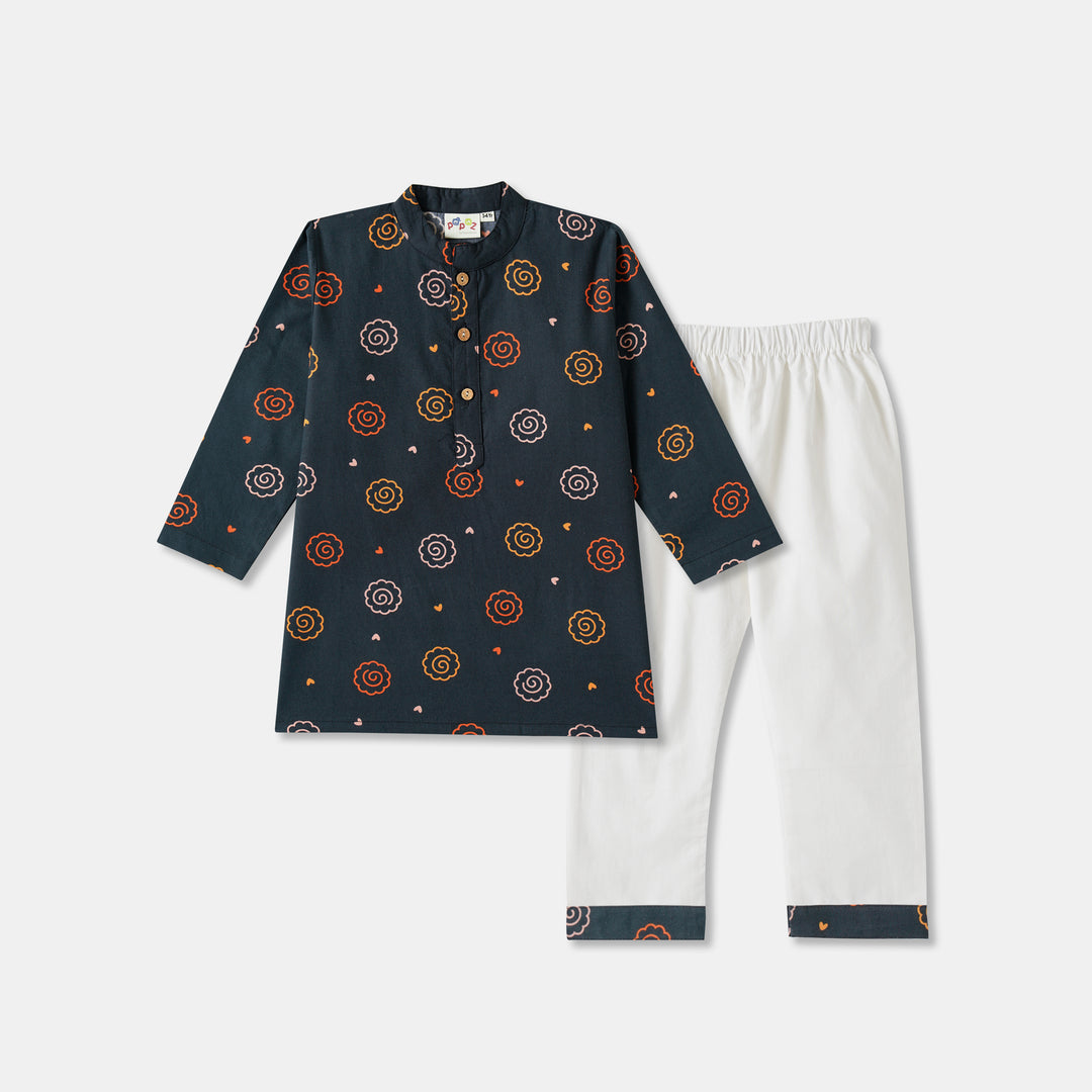 Floral Mandala Print Kurta Pajama Set