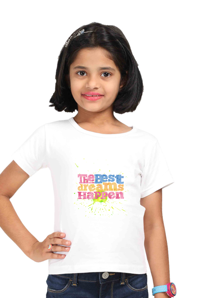 Girl Best Dreams Happen Printed Tees