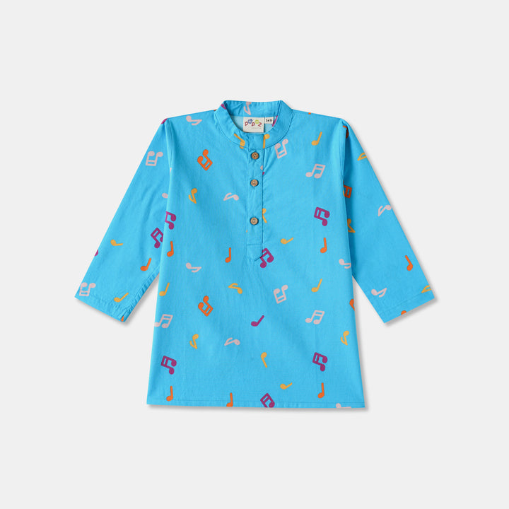 Musical Notes Print Kurta Pajama Set
