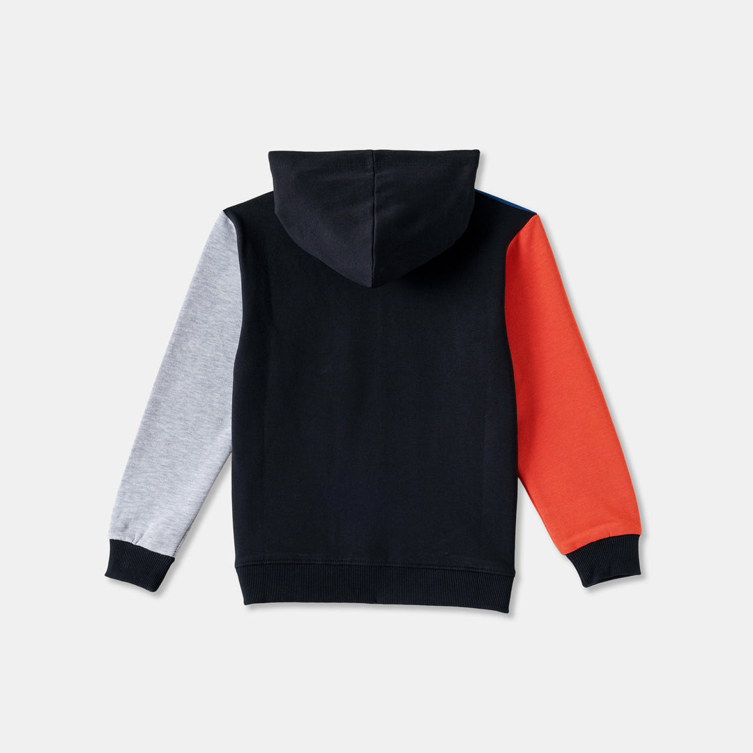 Blue/Black Color-Block Hoodie for Boys