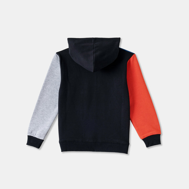 Blue/Black Color-Block Hoodie for Boys