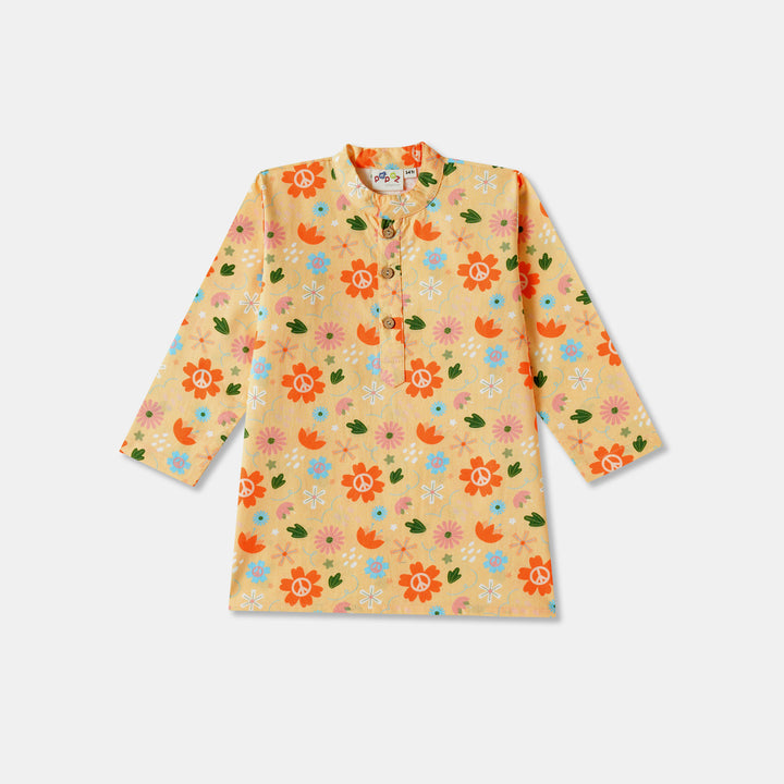 Floral Garden Print Kurta Pajama Set