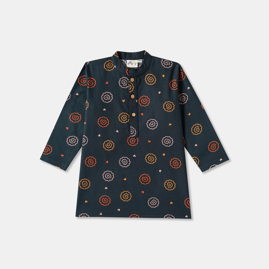 Floral Mandala Print Kurta Pajama Set