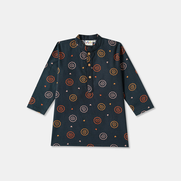 Floral Mandala Print Kurta Pajama Set