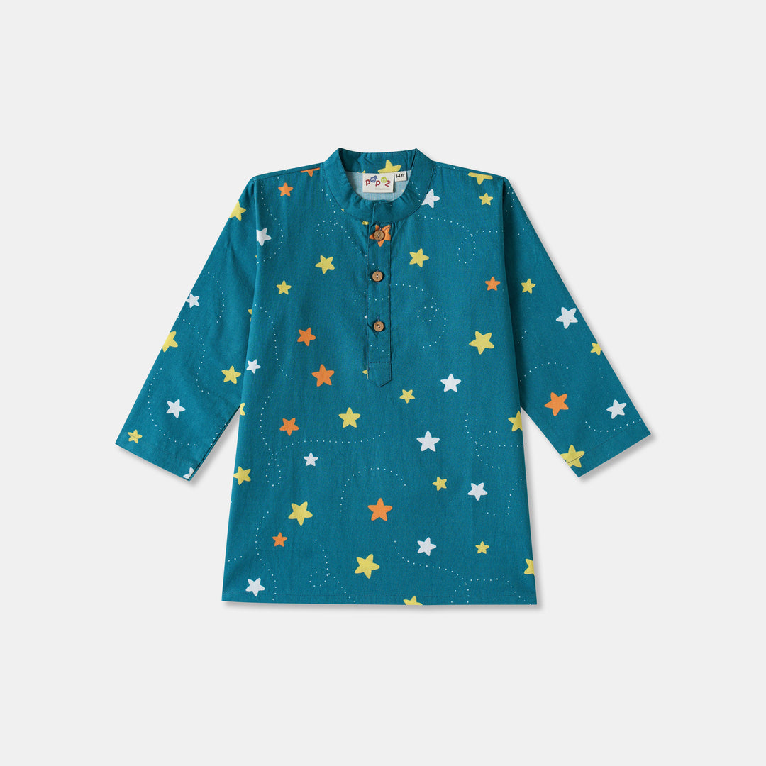 Starry Night Print Kurta Pajama Set