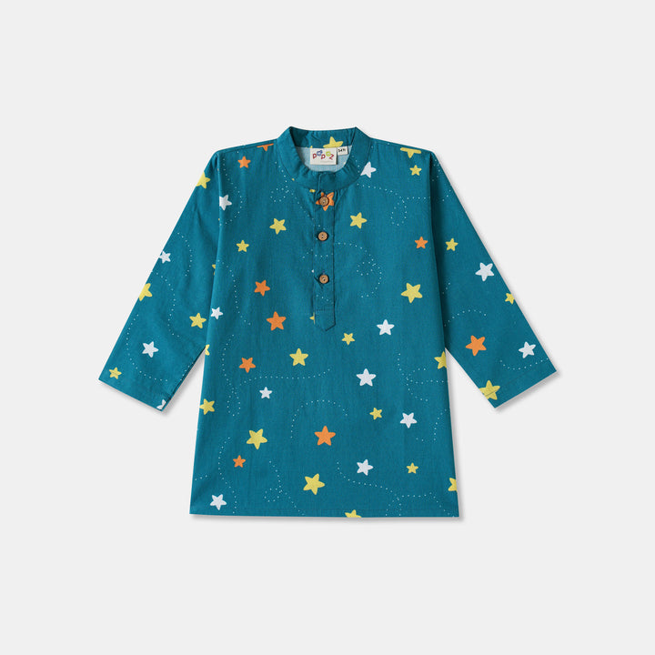 Starry Night Print Kurta Pajama Set