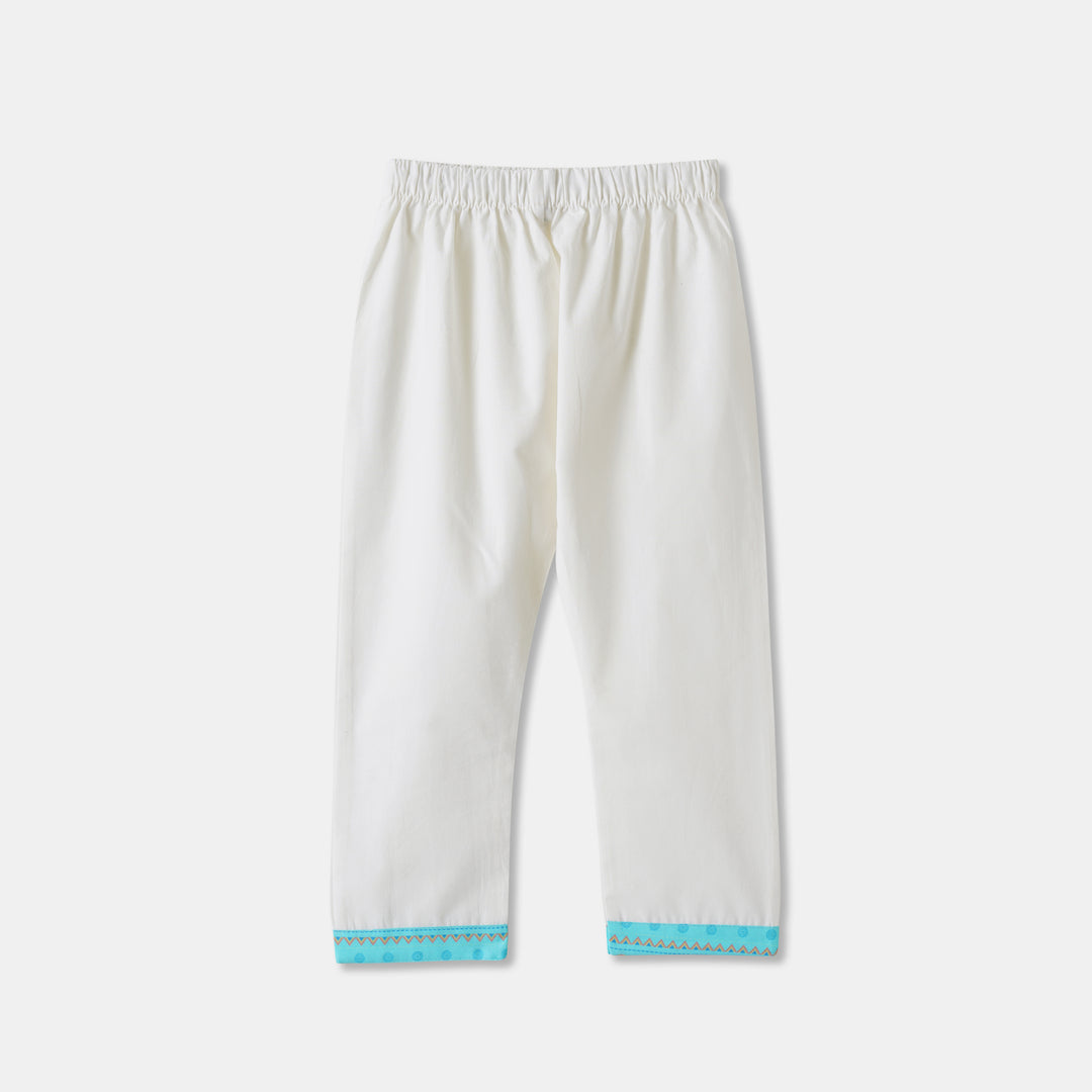 Aqua Tribal Stripe Kurta Pajama Set