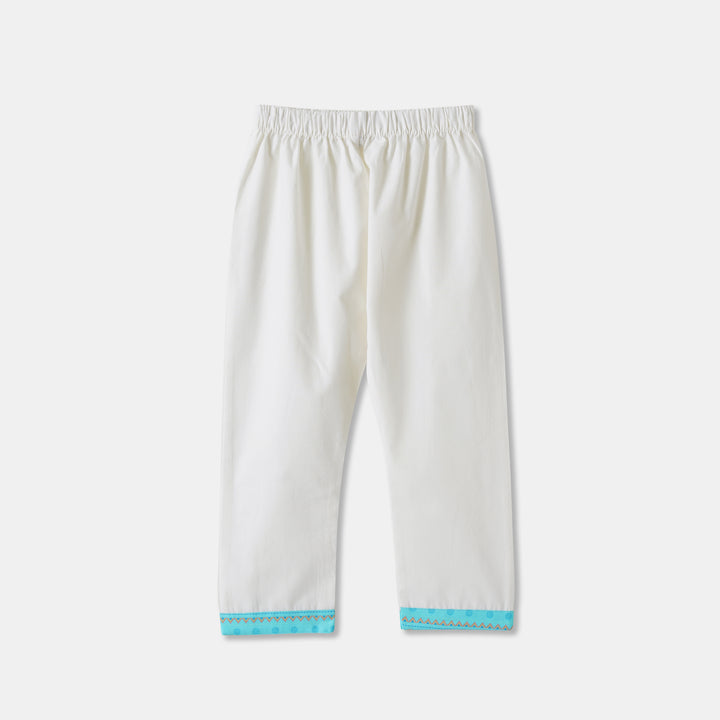 Aqua Tribal Stripe Kurta Pajama Set