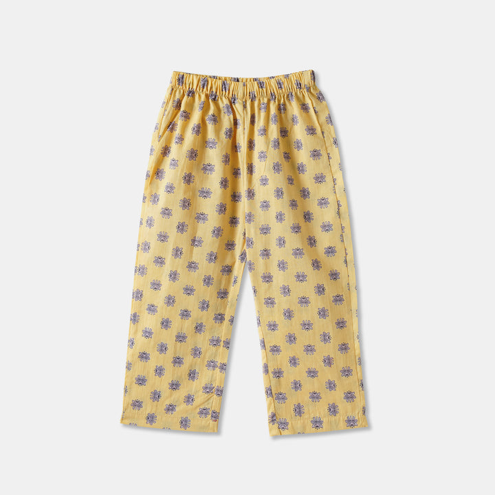 Yellow Floral Kurti Pajama & Dupatta