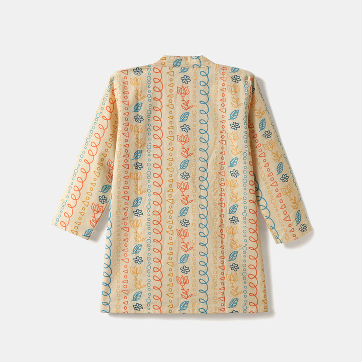 Kurta Pajama - Boho style flower, string print