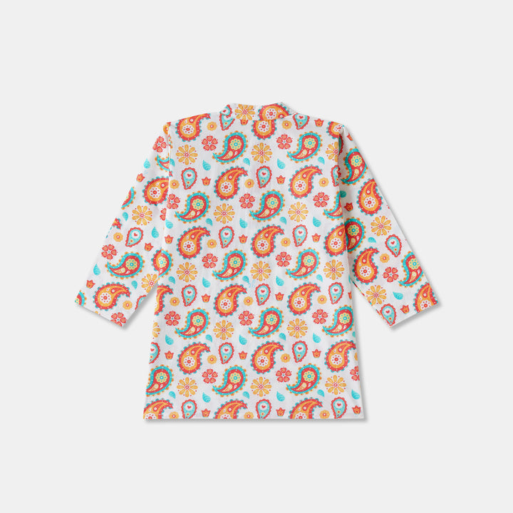 Floral Paisley Print Kurta Pajama Set