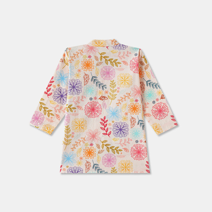 Multicolor Floral Print Kurta Pajama Set