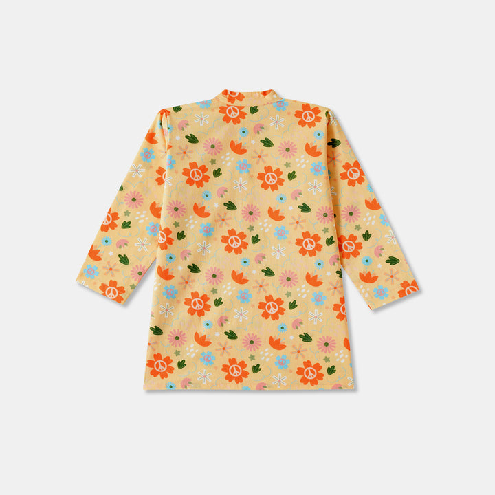 Floral Garden Print Kurta Pajama Set