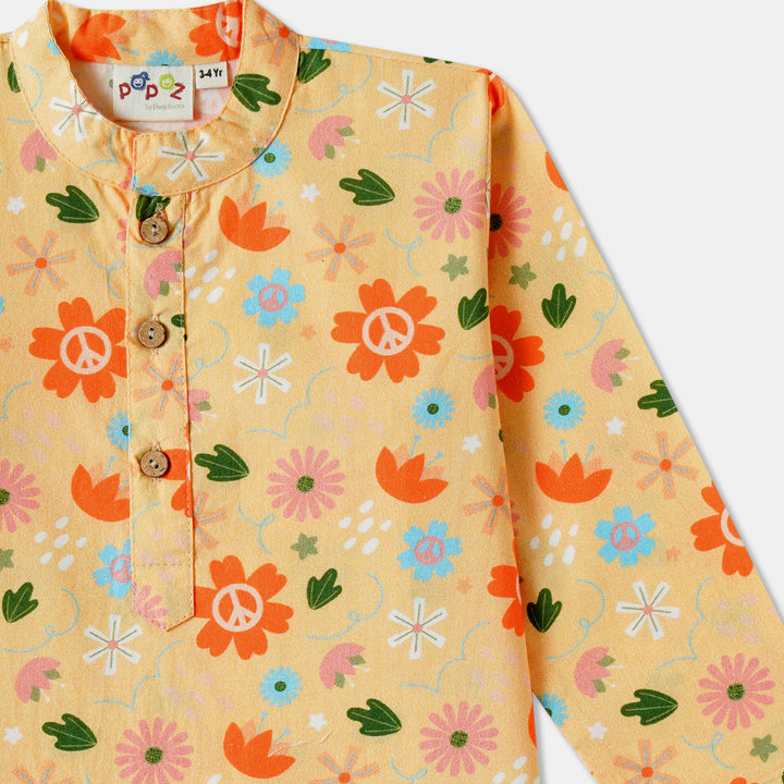 Floral Garden Print Kurta Pajama Set