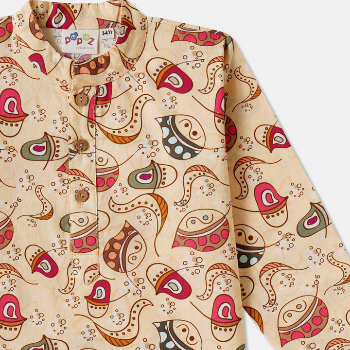 Toys Paisley Print Kurta Pajama Set