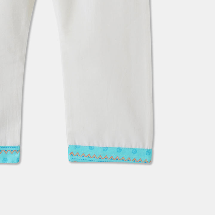 Aqua Tribal Stripe Kurta Pajama Set