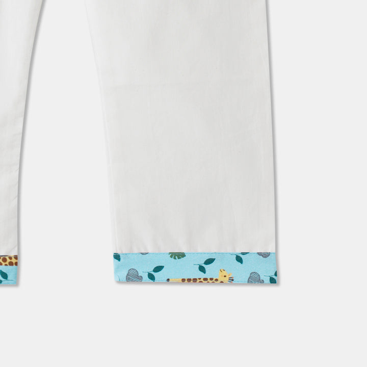 Lion & Giraffe Print Kurta Pajama Set
