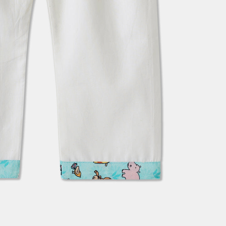 Giraffe & Hippo Print Kurta Pajama Set
