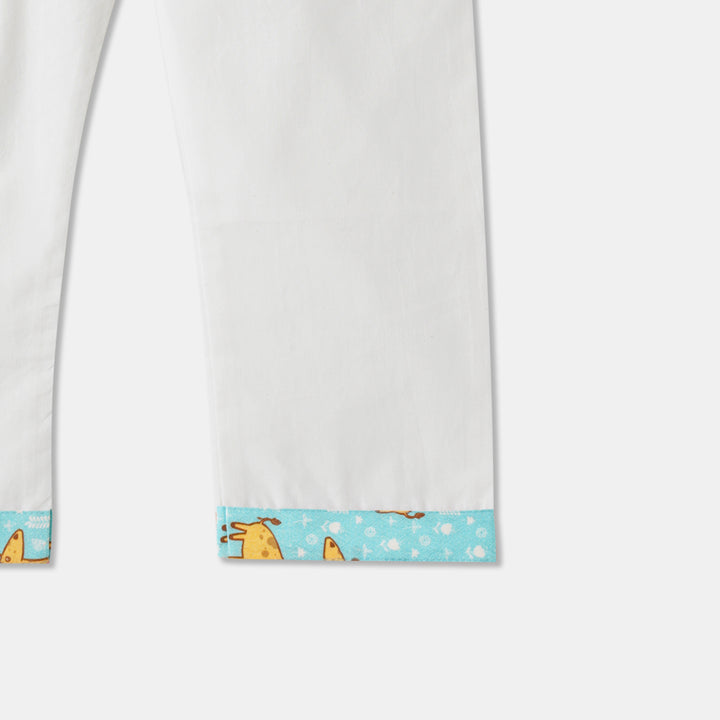 Aqua Llama Print Kurta Pajama Set