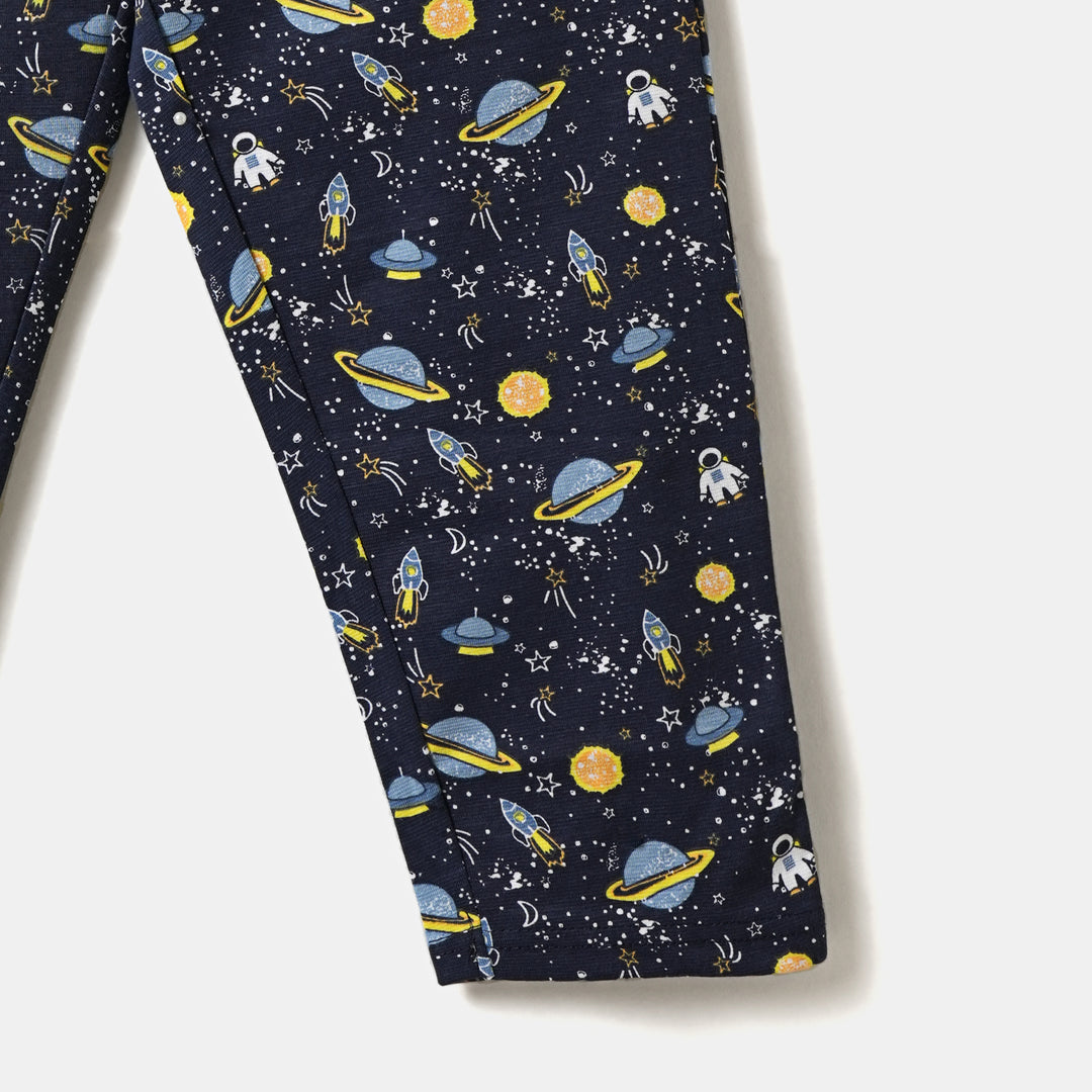 Navy Blue Night Suit with Space Print