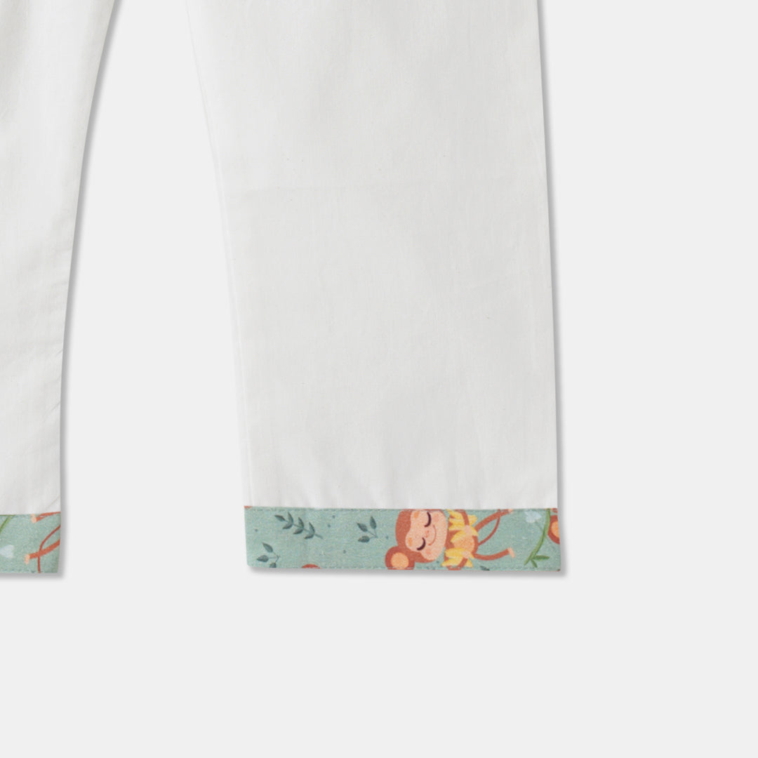 Playful Monkey Print Kurta Pajama Set