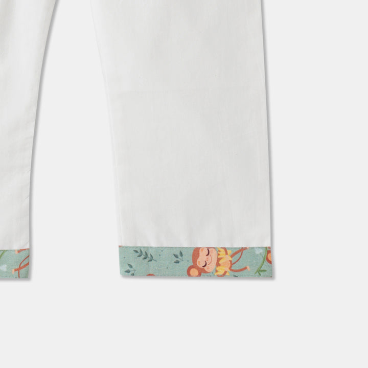 Playful Monkey Print Kurta Pajama Set