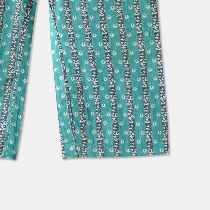 Blue Floral Kurti Pajama & Dupatta