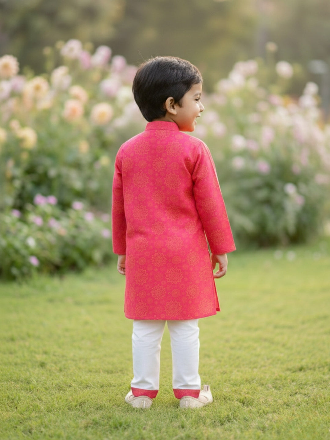 Pink Floral Mandala Motif Print