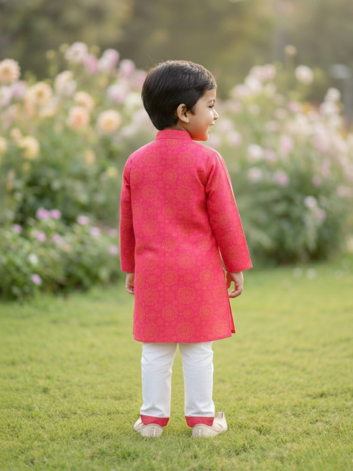 Pink Floral Mandala Motif Print