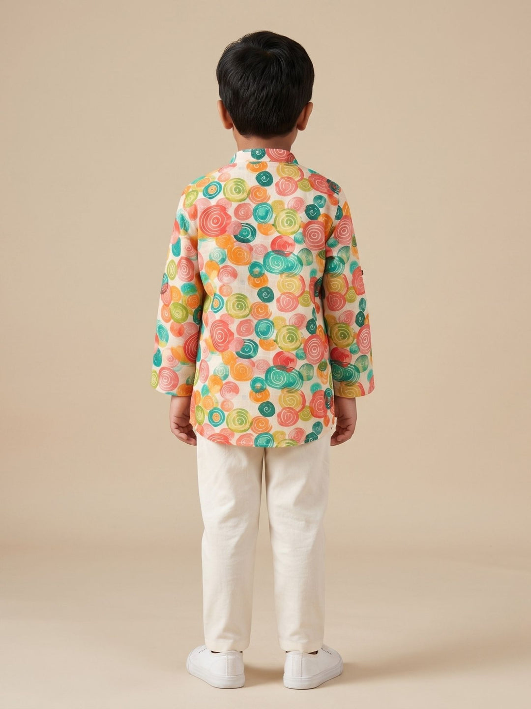 Watercolor Painted Circles Short Kurta