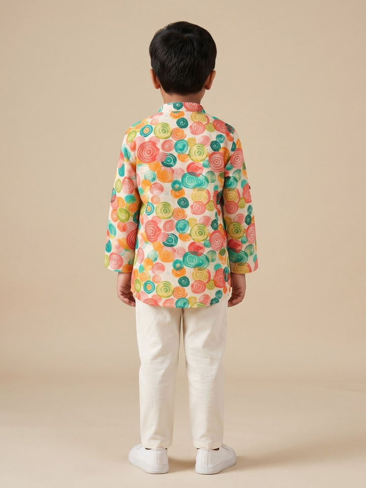 Watercolor Painted Circles Short Kurta