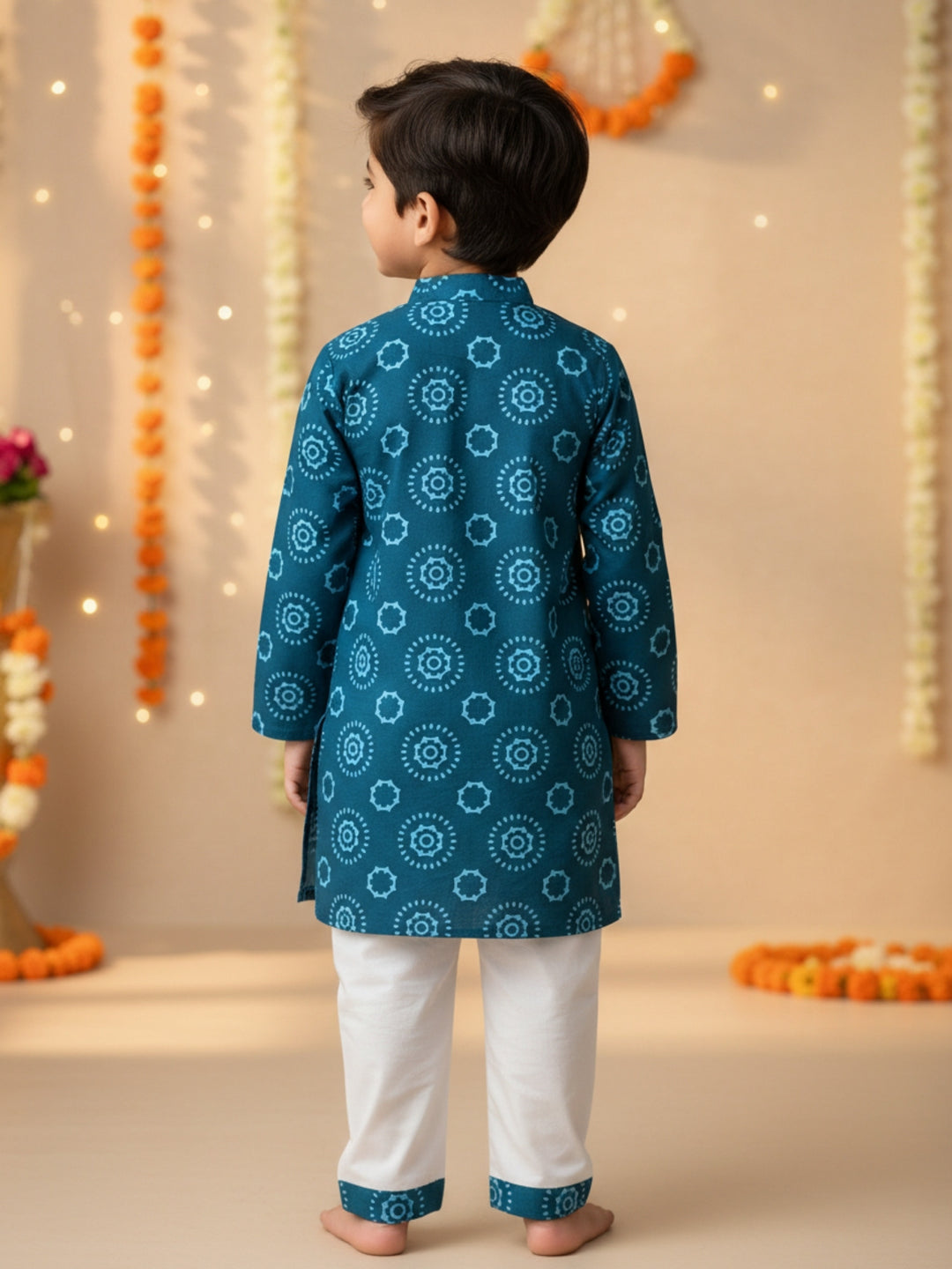 Navy Blue Mandala Print