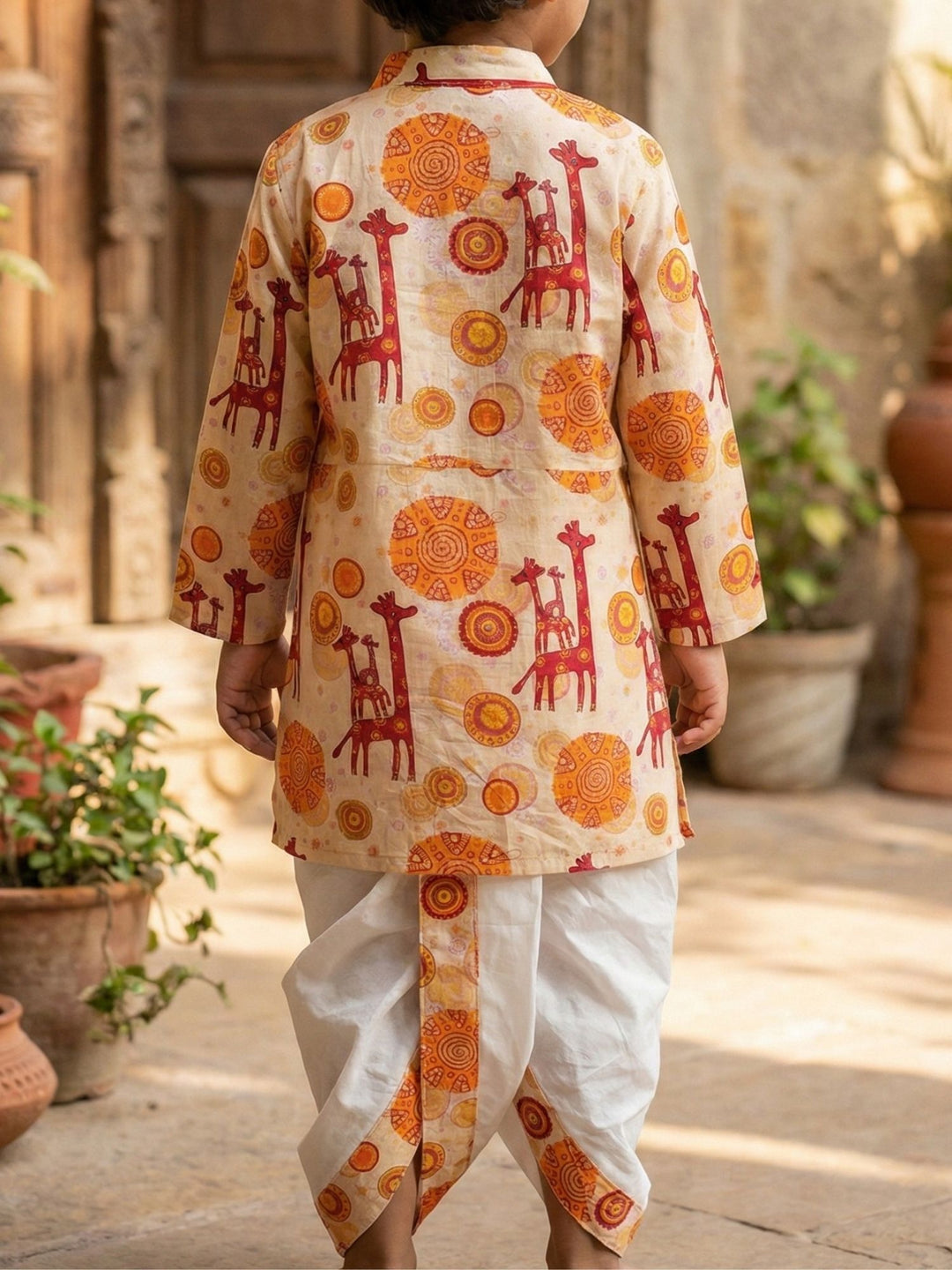 Giraffe Mandala Kurta Dhoti Set