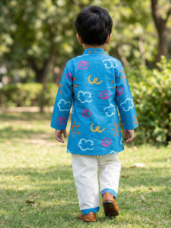 Blue Sun and Clouds Print