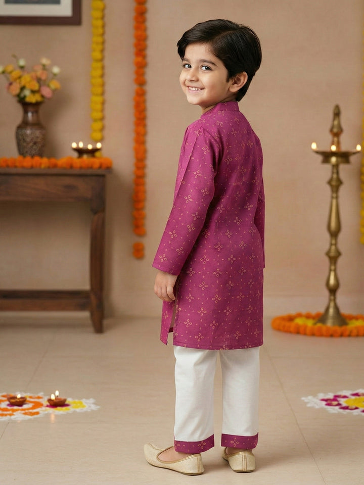 Magenta Floral Motif Print