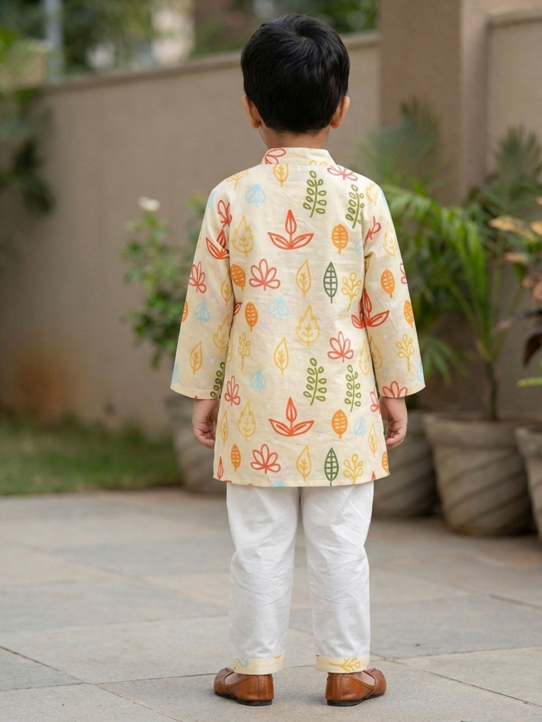 Yellow Fern & Leaves Print