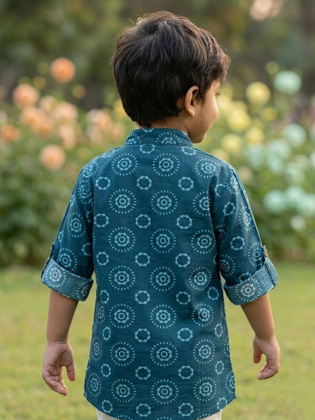 Navy Blue Mandala Short Kurta